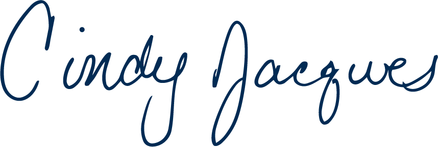 Cindy Jacques signature blue