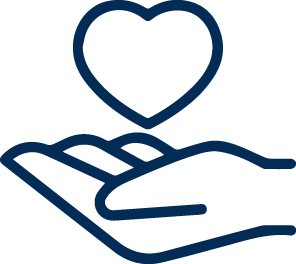 Heart in a hand icon